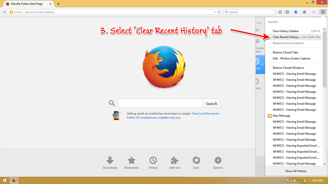 Firefox cache step 2