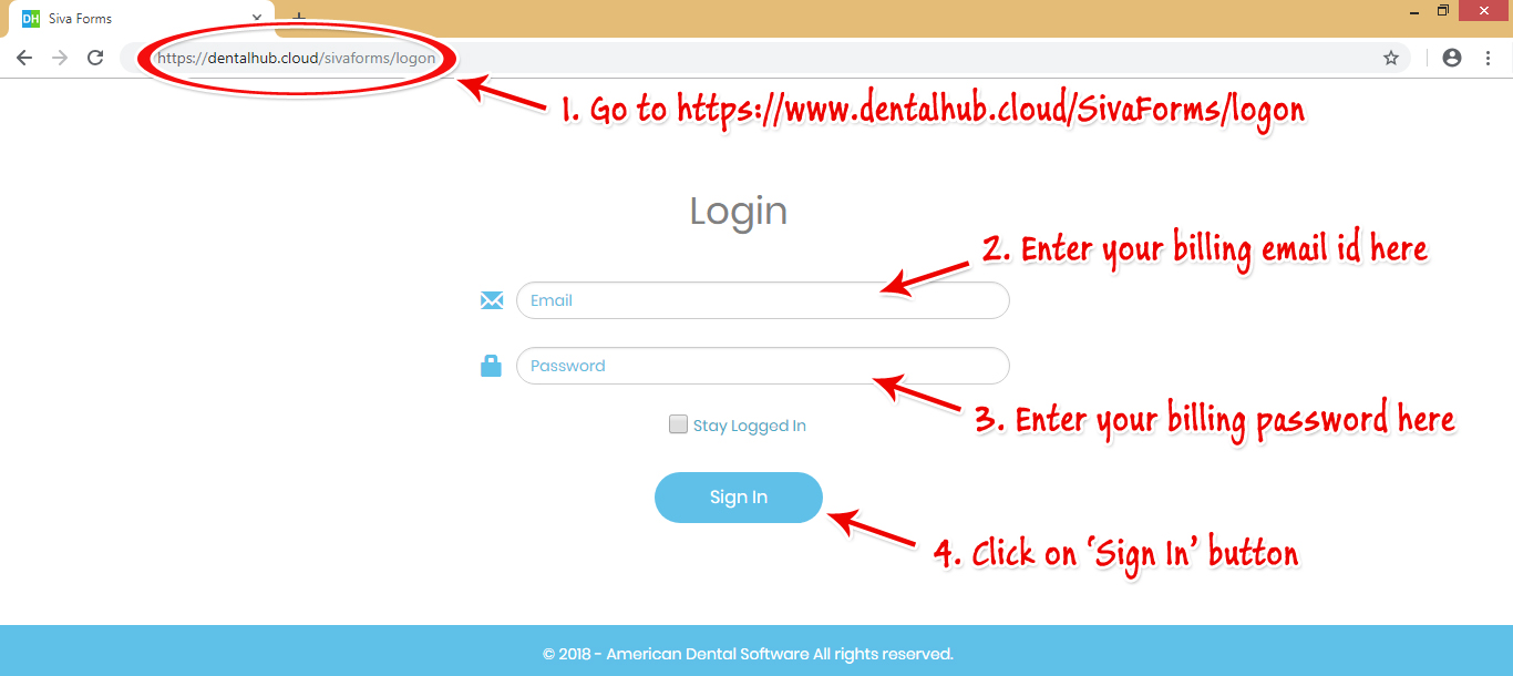 How to login to sivaforms?